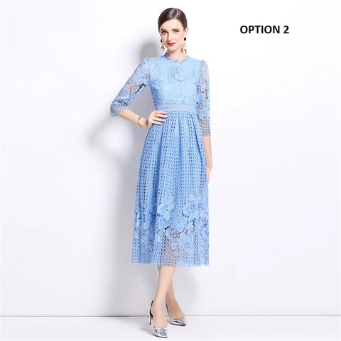 New Flower Embroidery Lace Long Party Vestidos CODE: KAR4065