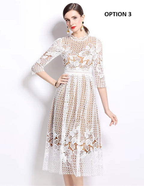 New Flower Embroidery Lace Long Party Vestidos CODE: KAR4065