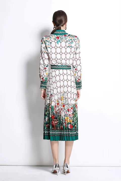 New  Turn-down Collar Loose Tops And Big Swing Long Midi Skirt Suit two piece set CODE: KAR4068