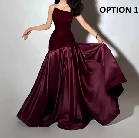 New Velvet Satin Formal Party Gown CODE: KAR4072