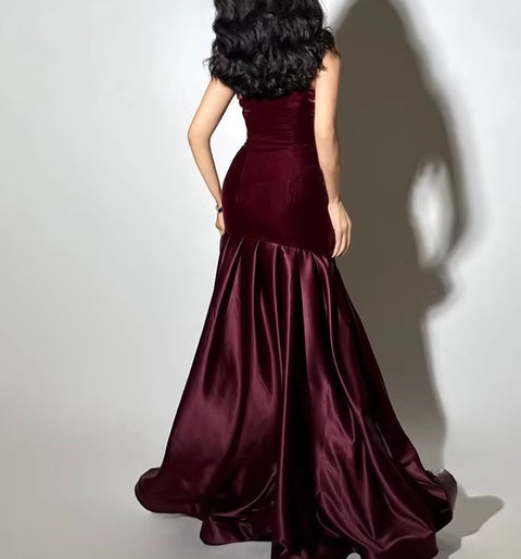 New Velvet Satin Formal Party Gown CODE: KAR4072