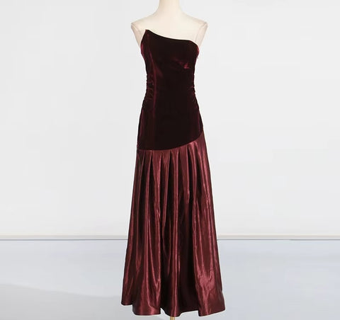 New Velvet Satin Formal Party Gown CODE: KAR4072