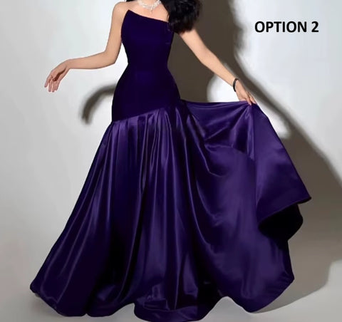 New Velvet Satin Formal Party Gown CODE: KAR4072