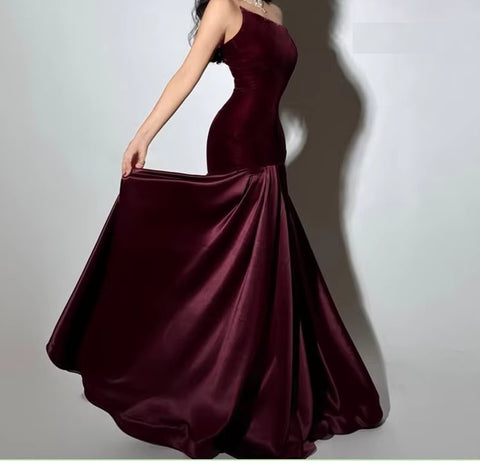 New Velvet Satin Formal Party Gown CODE: KAR4072