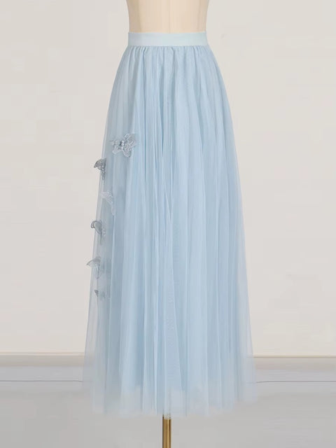 New Stand Collar Long Sleeve Top And Appliques Skirt Chic Set CODE: KAR4073