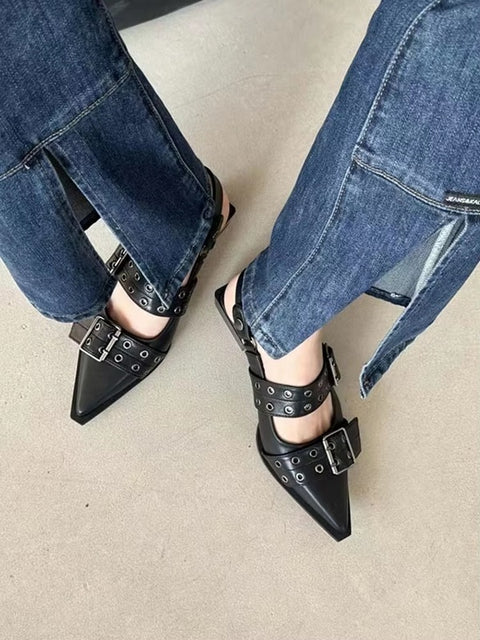 New Pointed Toe Thick Heel Shoes CODE: KAR4076