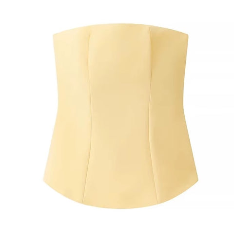 New Casual Simple Waist-Cinched Crop Top + High Waist Pleated Skirt Two-Piece Set CODE: KAR4081