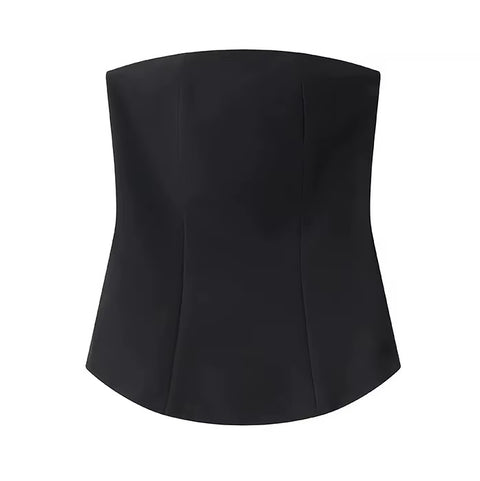 New Casual Simple Waist-Cinched Crop Top + High Waist Pleated Skirt Two-Piece Set CODE: KAR4081