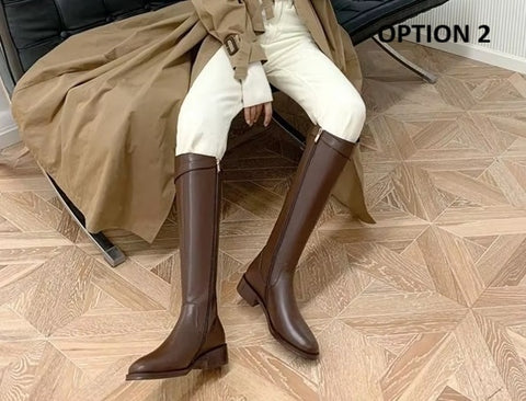 New Winter Knee-High Stylish Low Heel Boots CODE: KAR4084