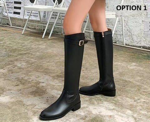 New Winter Knee-High Stylish Low Heel Boots CODE: KAR4084