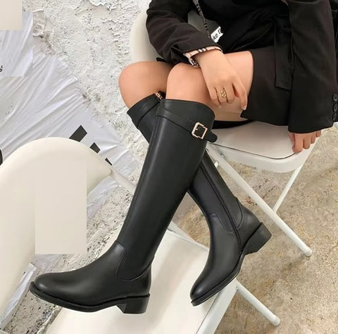 New Winter Knee-High Stylish Low Heel Boots CODE: KAR4084