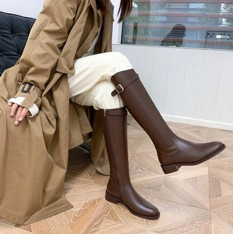 New Winter Knee-High Stylish Low Heel Boots CODE: KAR4084