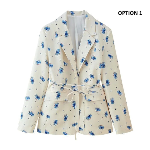 New casual and elegant design printed lapel tie suit jacket CODE: KAR4087