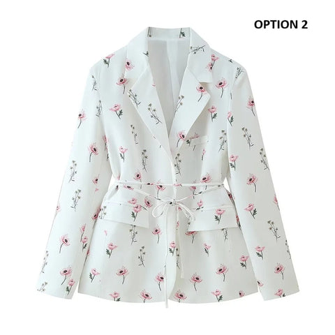New casual and elegant design printed lapel tie suit jacket CODE: KAR4087