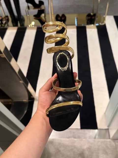 New Long Term Star Knot Ankle Strap Single Wrap around High Heel Sandals CODE: KAR4089