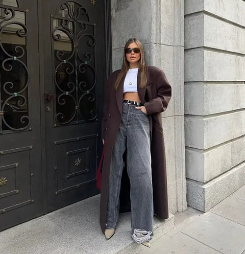 New loose commuting style lace-up coat jacket CODE: KAR4100