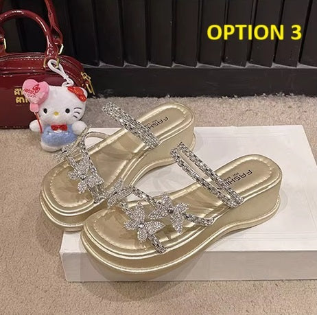 New Butterfly Flat Heeled Thick Sole Sandals CODE: KAR4102