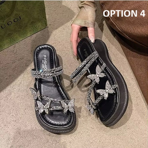 New Butterfly Flat Heeled Thick Sole Sandals CODE: KAR4102