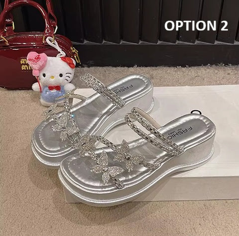 New Butterfly Flat Heeled Thick Sole Sandals CODE: KAR4102