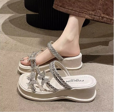 New Butterfly Flat Heeled Thick Sole Sandals CODE: KAR4102