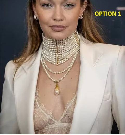 New Multi-layered Freshwater Pearl Designer Necklace CODE: KAR4109