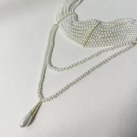 New Multi-layered Freshwater Pearl Designer Necklace CODE: KAR4109