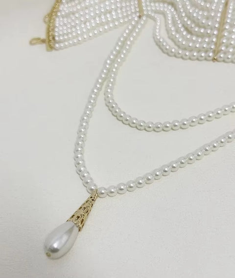 New Multi-layered Freshwater Pearl Designer Necklace CODE: KAR4109