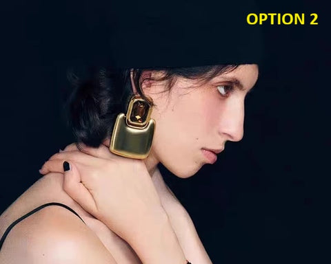 New Trend Metal Resin Geometric Square Large Earring CODE: KAR4110