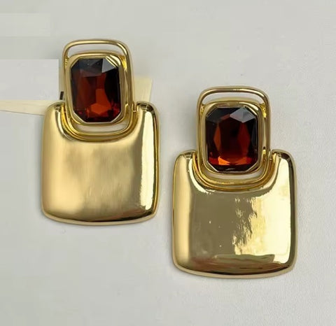 New Trend Metal Resin Geometric Square Large Earring CODE: KAR4110