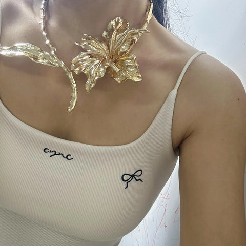 New Fashion Exaggerated Bellflower Bloom Alloy Necklace CODE: KAR4113
