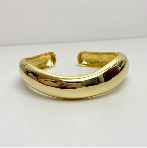 New Glossy Metal Wide Chunky Open Choker Necklace CODE: KAR4115