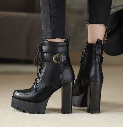 New autumn and winter waterproof thick high-heel Boots CODE: KAR4122