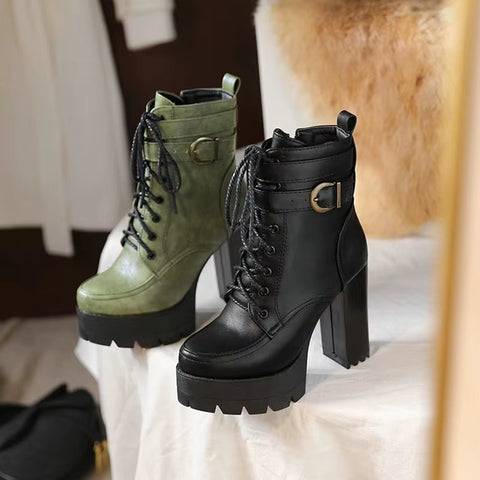 New autumn and winter waterproof thick high-heel Boots CODE: KAR4122