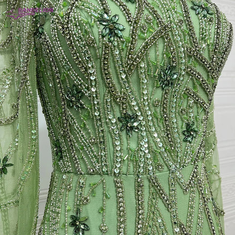 New Fashion Square collar Crystal Beads Sleeves Mermaid Gown Long Dress CODE: KAR4124