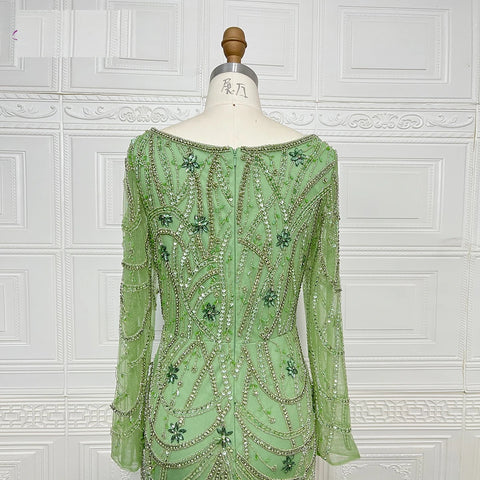 New Fashion Square collar Crystal Beads Sleeves Mermaid Gown Long Dress CODE: KAR4124