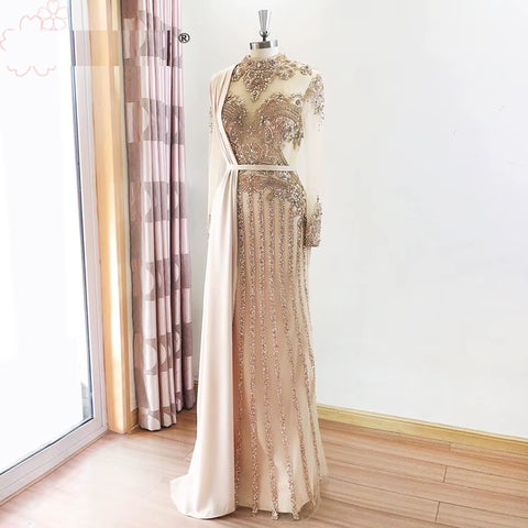 New High Neck Long Sleeve Formal Party Gown CODE: KAR4125