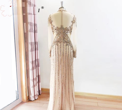 New High Neck Long Sleeve Formal Party Gown CODE: KAR4125