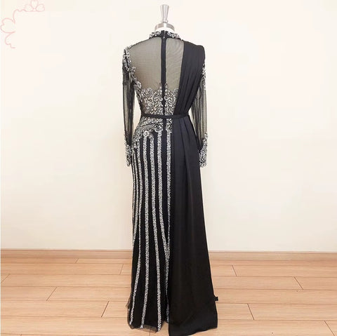 New High Neck Long Sleeve Formal Party Gown CODE: KAR4125