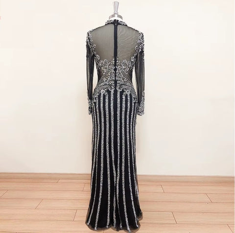 New High Neck Long Sleeve Formal Party Gown CODE: KAR4125