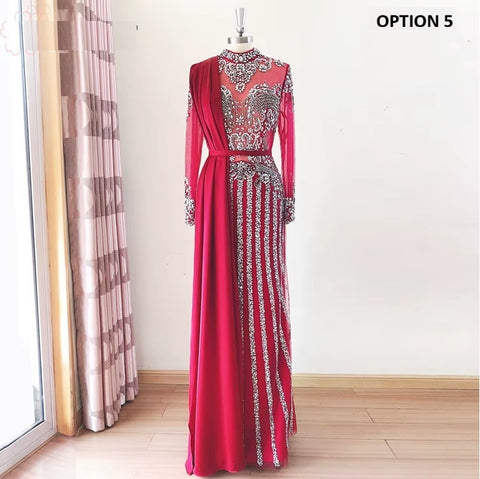 New High Neck Long Sleeve Formal Party Gown CODE: KAR4125