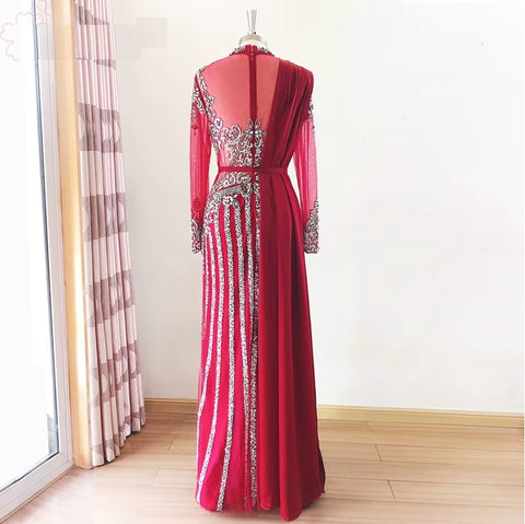 New High Neck Long Sleeve Formal Party Gown CODE: KAR4125