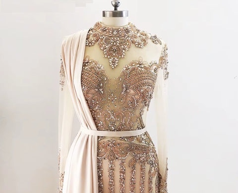 New High Neck Long Sleeve Formal Party Gown CODE: KAR4125