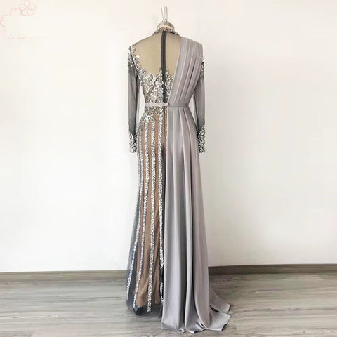 New High Neck Long Sleeve Formal Party Gown CODE: KAR4125