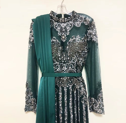 New High Neck Long Sleeve Formal Party Gown CODE: KAR4125