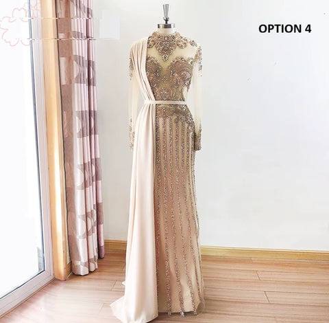 New High Neck Long Sleeve Formal Party Gown CODE: KAR4125