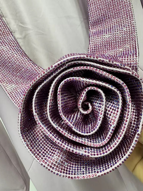 New Fashion Backless Diamonds Stereoscopic Flowers Long Maxi Dress CODE: KAR4126