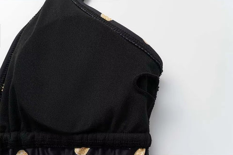 New Fashion V-Neck Polka Dot One-Piece Swimsuit Set CODE: KAR4128