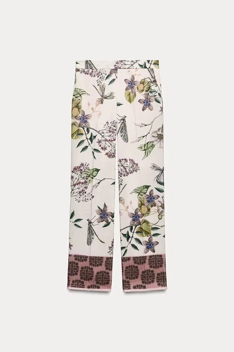 New Fashion Printed Floral Top Long Regular Length Pants CODE: KAR4129