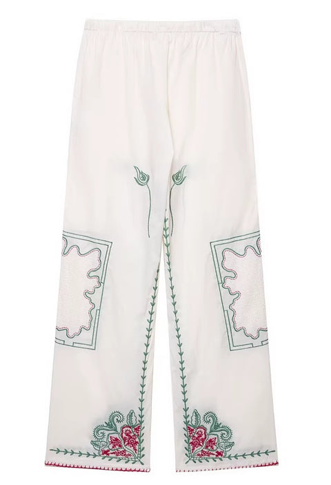 New Fashionable Embroidered Long Sve Shirt And Pant Set CODE: KAR4130