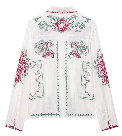 New Fashionable Embroidered Long Sve Shirt And Pant Set CODE: KAR4130